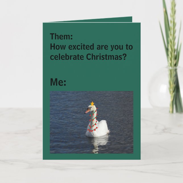 Carte de cygne de Noël amusante (Devant)