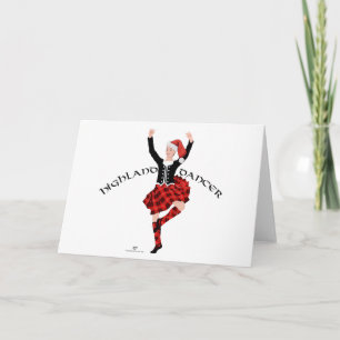Carte de danseuse des Highlands écossaises à Noël