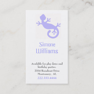 Carte de date de jeu de l'enfant de lisard bleu de