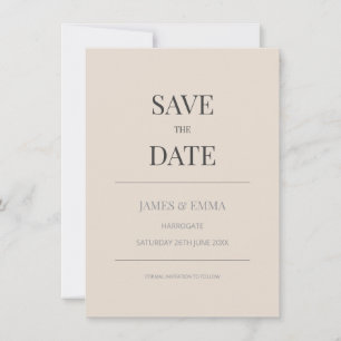 Carte de date de sauvegarde minimaliste Soft Latte