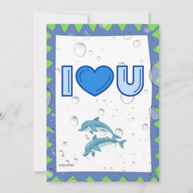 Carte de dauphin mignon pour un être cher (Devant)