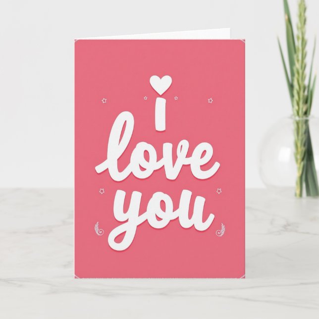 Carte de déclaration d'amour à cœur (Devant)