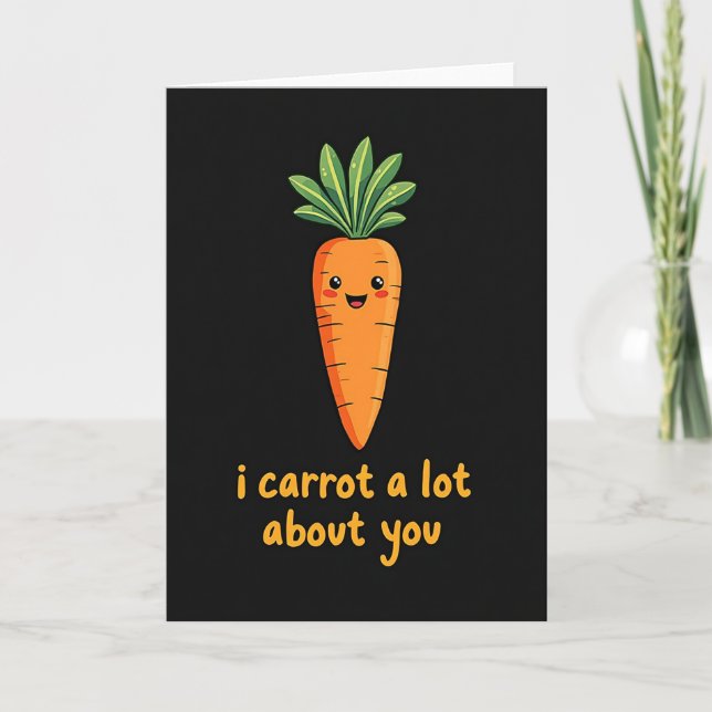 Carte de déclaration d'amour à la carotte mignonne (Devant)