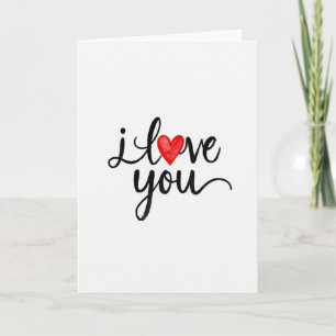 Carte de déclaration d'amour à l'encre rouge