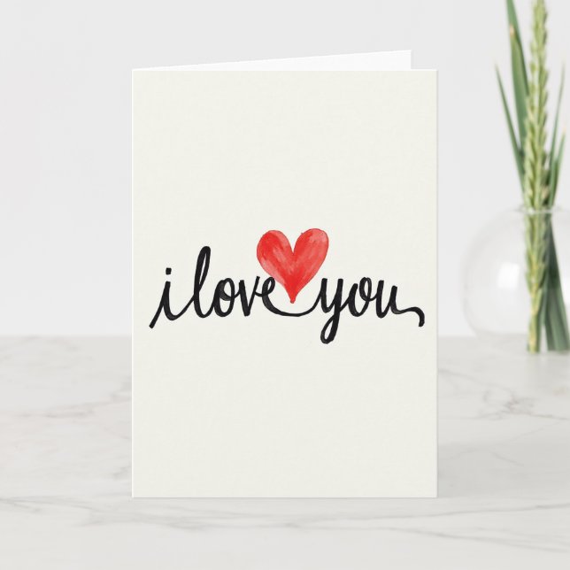 Carte de déclaration d'amour avec cœur (Devant)