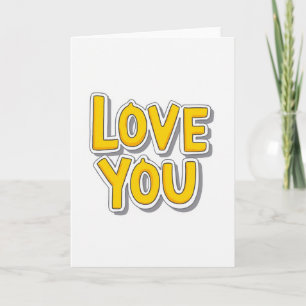 Carte de déclaration d'amour classique jaune