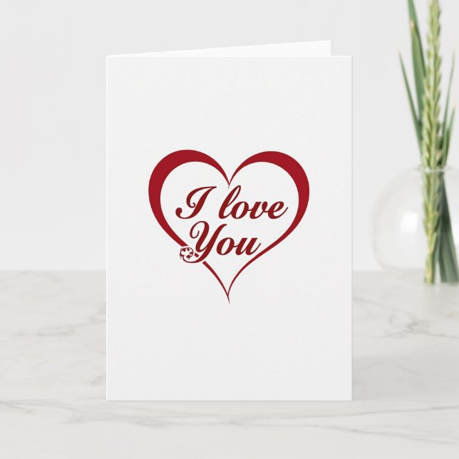 Carte de déclaration d'amour foot cœur (Devant)