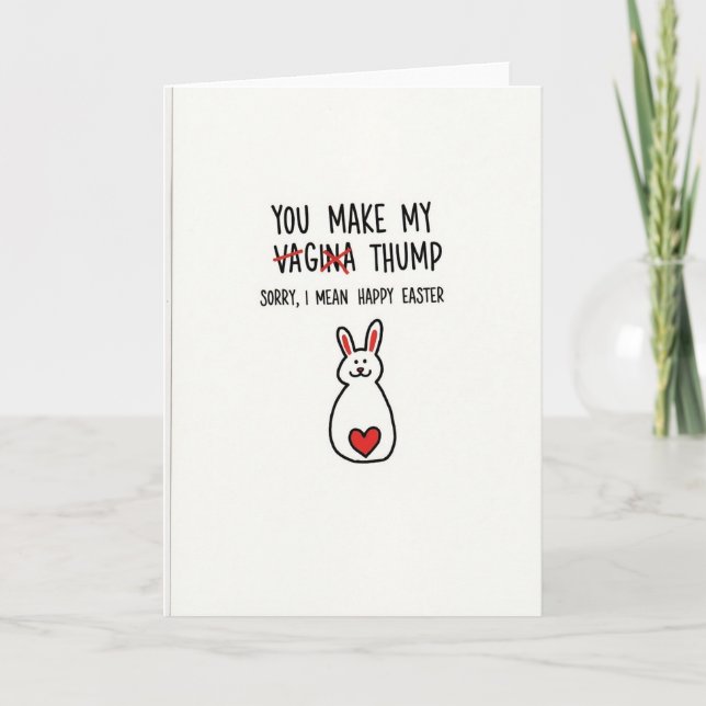 Carte de déclaration d'amour Funny Bunny (Devant)