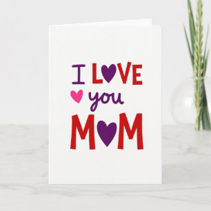 Carte de déclaration d'amour maman avec motif de c