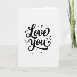 Carte de déclaration d'amour noir romantique