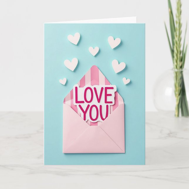 Carte de déclaration d'amour pastel sincère (Devant)