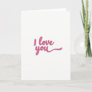 Carte de déclaration d'amour rose