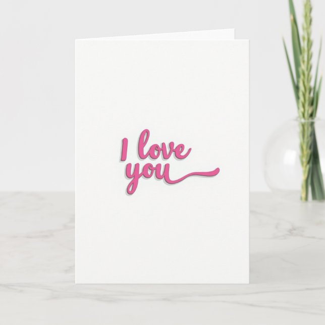 Carte de déclaration d'amour rose (Devant)