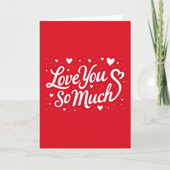 Carte de déclaration d'amour rouge romantique (Devant)
