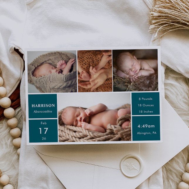 Carte de déclaration de naissance en collage photo (Créateur téléchargé)