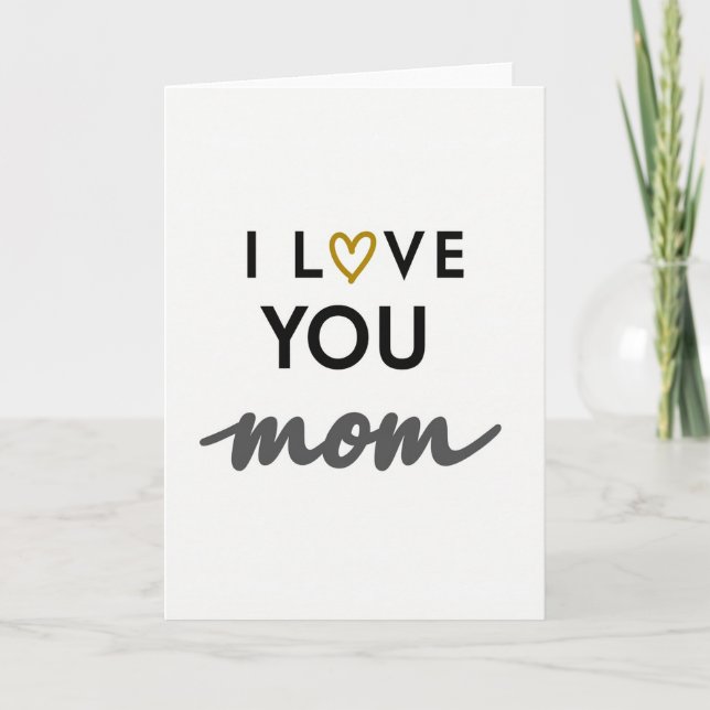 Carte de déclaration simple « Je t'aime maman » (Devant)