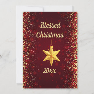 Carte de décoration de Noël en or bénie