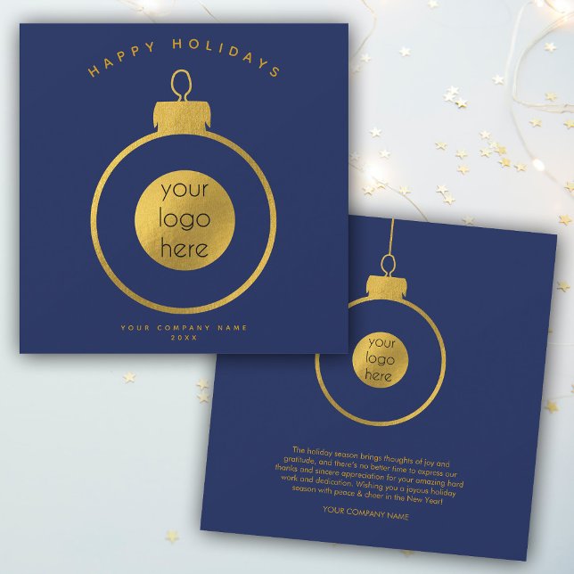 Carte de décoration de Noël pour logo d'entreprise (Corporate Business Logo Christmas Ornament Card)