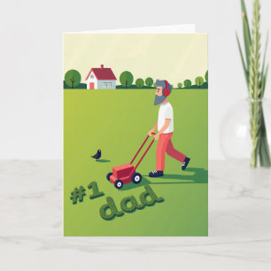 Carte de décoration de pelouse pour la Fête des Pè