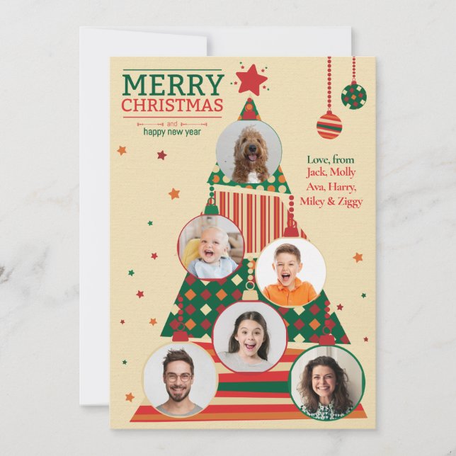 Carte de décoration de sapin de Noël Photo (Devant)