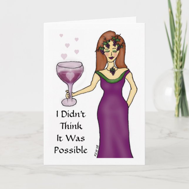 Carte de déesse de vin "I Love You" (Devant)