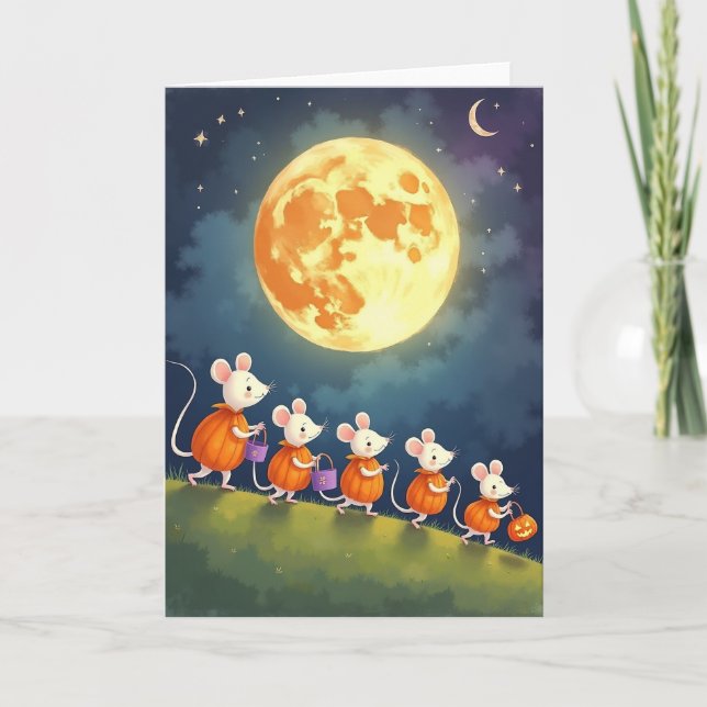 Carte de défilé de citrouilles au clair de lune (Devant)