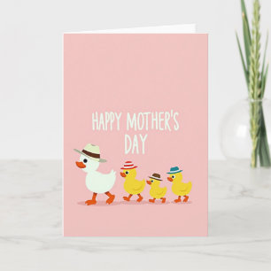Carte de défilé de la fête des mères à plumes