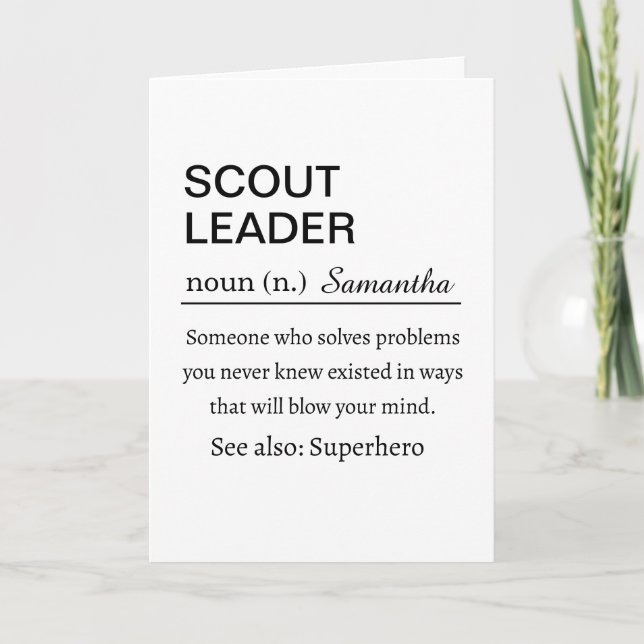 Carte de définition de chef scout drôle Cadeau de  (Devant)