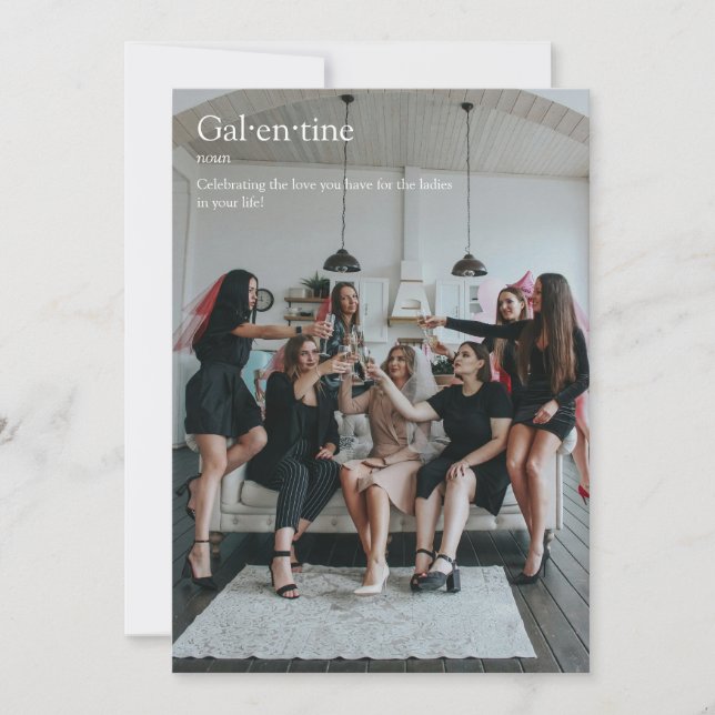 Carte de définition de Galentine's Day pour photo  (Devant)