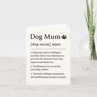 Carte de définition de Maman de chien