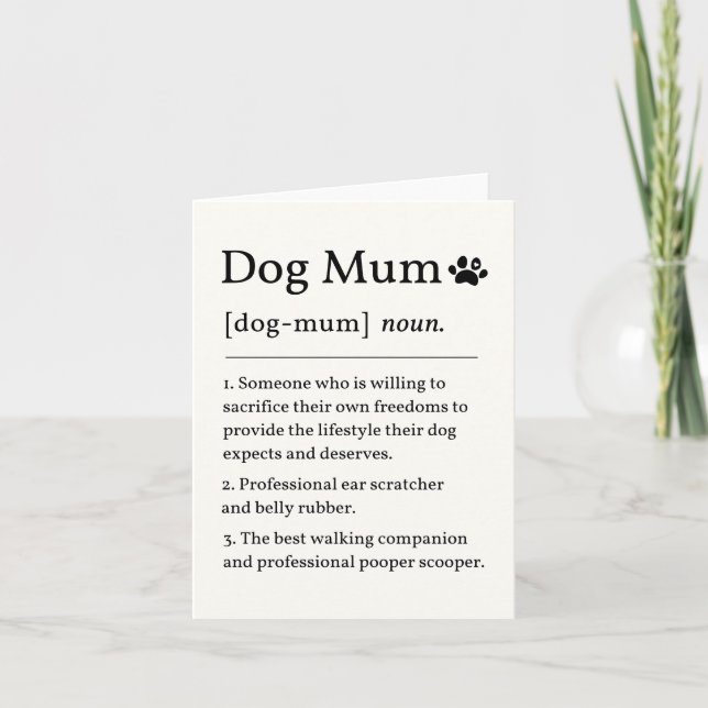 Carte de définition de Maman de chien (Devant)