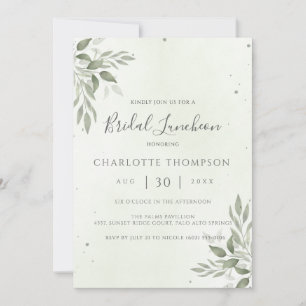 Carte de déjeuner de mariage chic avec verdure mod