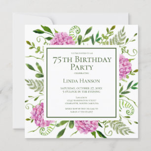 Carte de demande d'anniversaire 75 ans avec horten
