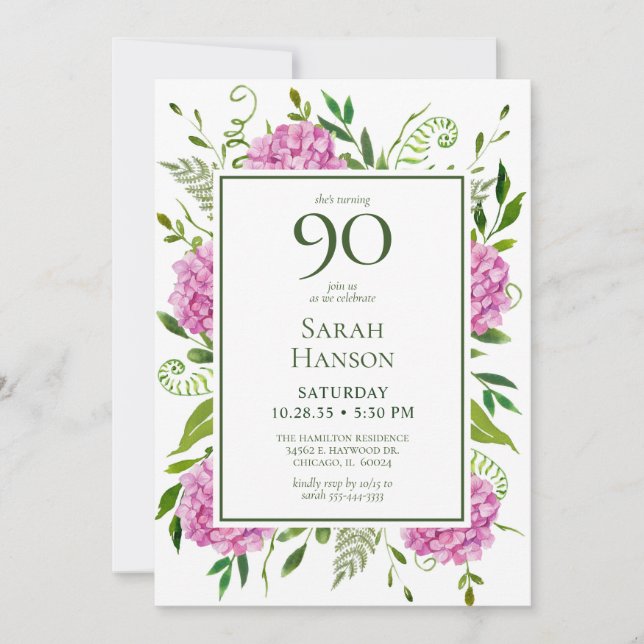 Carte de demande d'anniversaire 90 ans avec horten (Devant)