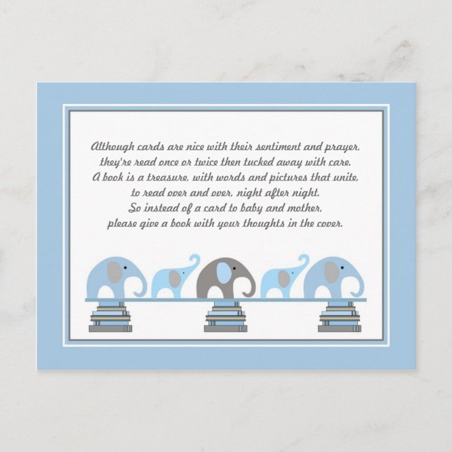 Carte de demande de Baby shower Blue Elephant (Devant)