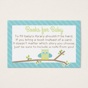 Carte de demande de Baby shower de la Chouette ble