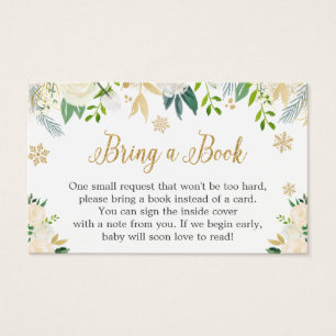 Carte de demande de Baby shower Floral Gold Ivory