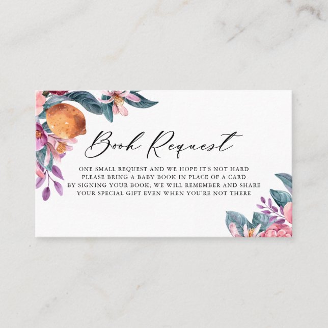 Carte de demande de Baby shower pour les oranges b (Devant)