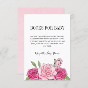Carte de demande de Baby shower Rose Pink Watercol