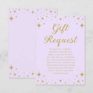 Carte de demande de cadeau d'anniversaire de la Pr