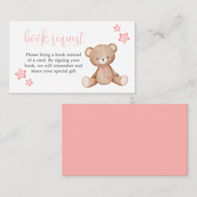 Carte de demande de carnet de Baby showers d'atten (Devant / Derrière)