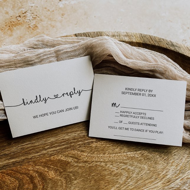 Carte de demande de chanson Love Hearts et RSVP (Créateur téléchargé)