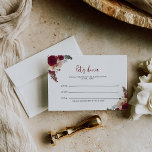 Carte de demande de chansons de Mariage rose de Bo<br><div class="desc">Cette carte de demande de chant mariage rose bordeaux est parfaite pour un mariage rustique. Le design présente des fleurs rousses bordeaux et roses avec des feuilles verts,  inspirant beauté artistique.</div>