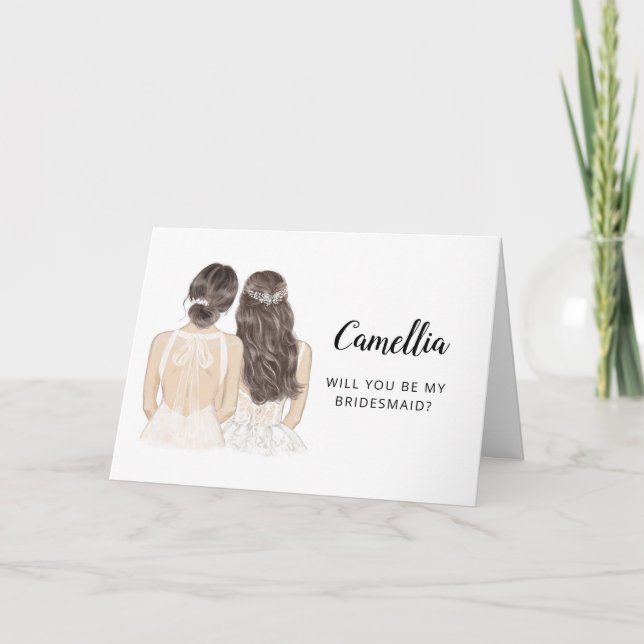 Carte de demande de demoiselle d'honneur (Devant)
