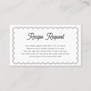 Carte de demande de la recette de la nuptiale fron
