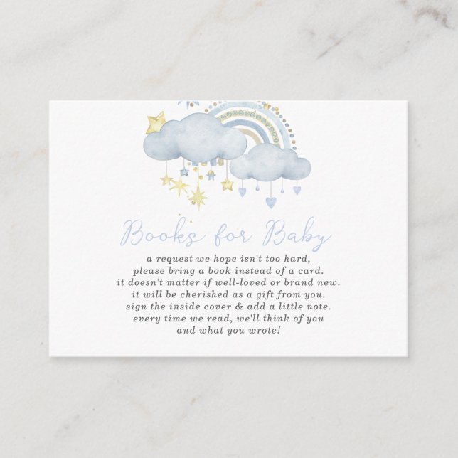Carte de demande de livre pour Baby Shower garçon  (Devant)