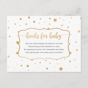 Carte de demande de livre White Gold Star Confetti