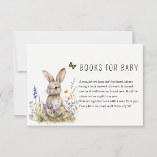 Carte de demande de livres de Baby shower Bunny