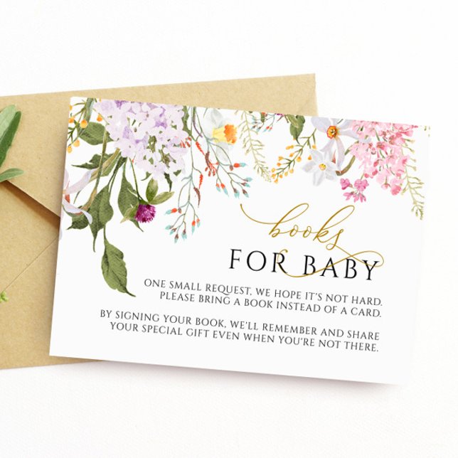 Carte de demande de livres fleur sauvage (Créateur téléchargé)