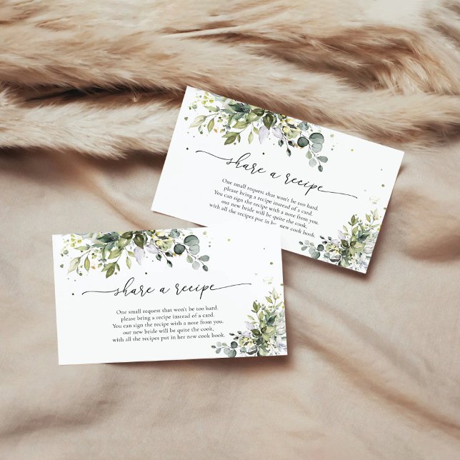 Carte de demande de recette florale Eucalyptus ver (Créateur téléchargé)